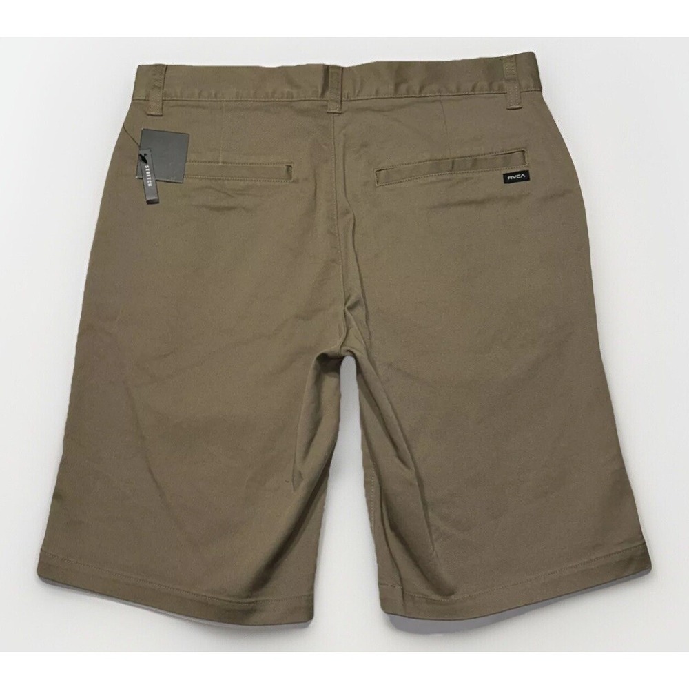 NWT Mens RVCA Shorts Week-End Fit Stretch Khaki Chino Sz 30 Classic Length‎ 10"